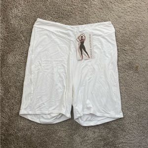 White naked wardrobe biker short